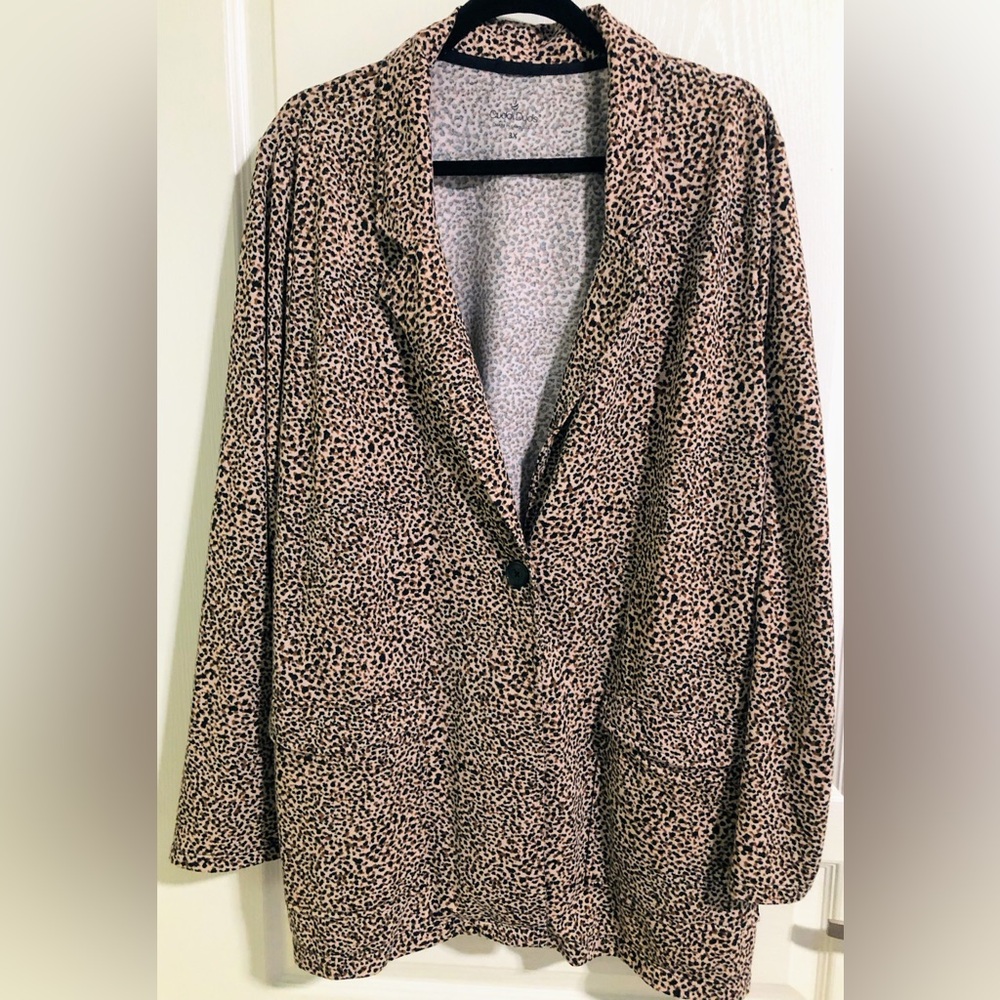 Cuddl Duds 3x Leopard Dot Print Blazer